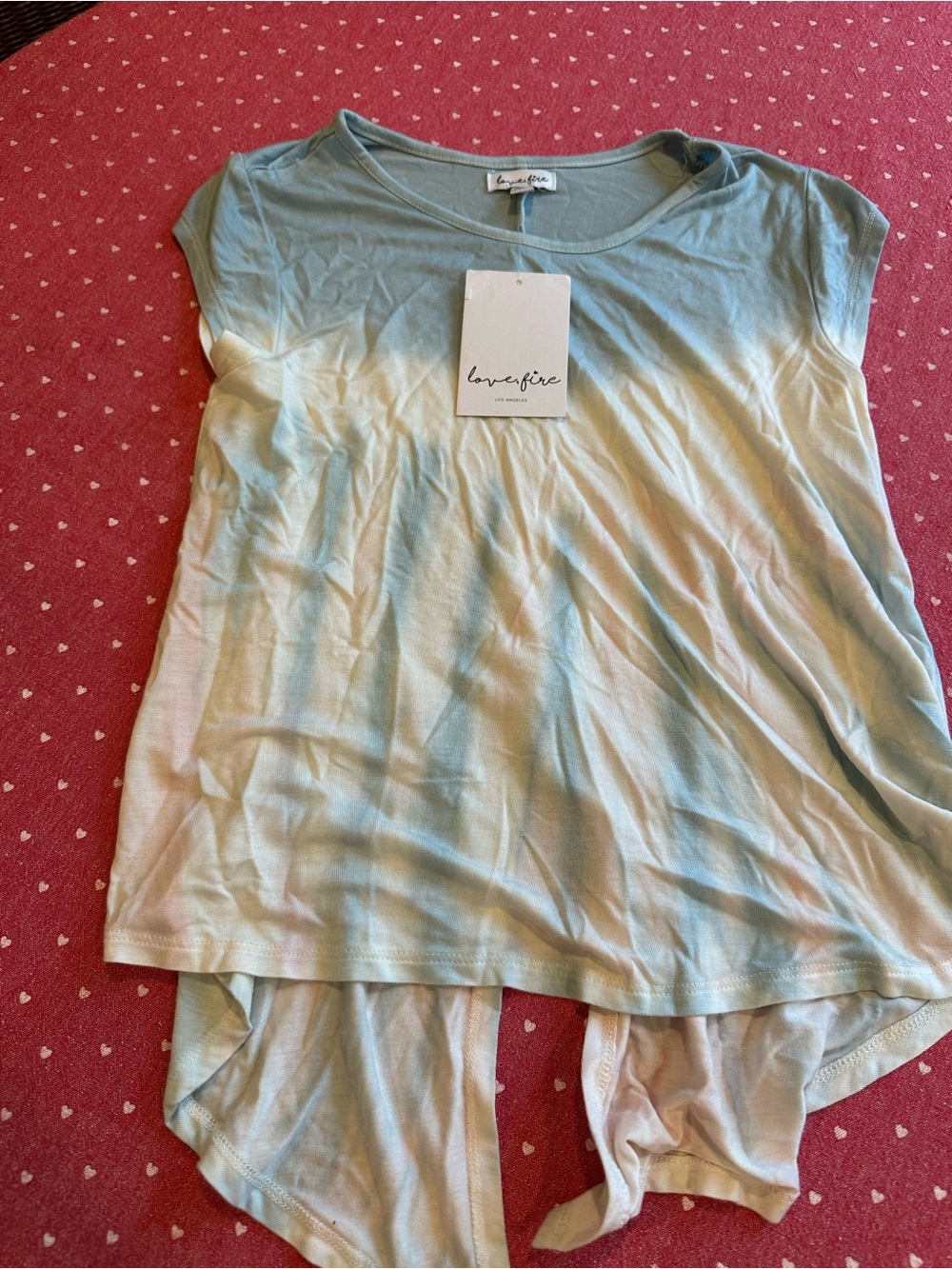 New! Girls love, Fire Blue tie dye short sleeve shirt